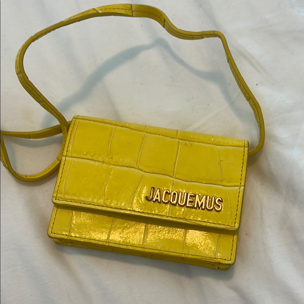 Jacquemus Le Bello Yellow Mini Bag With Crocodile Texture